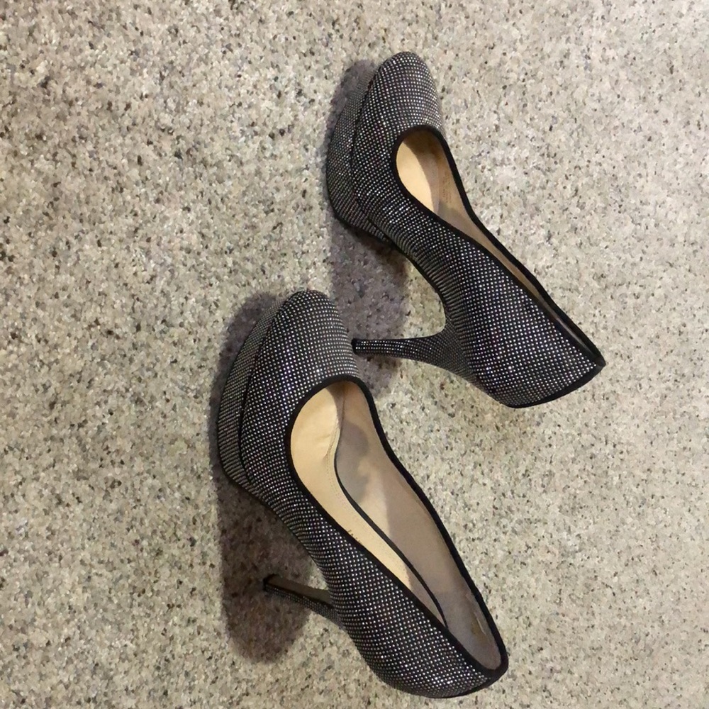 Black sparkly high heels
